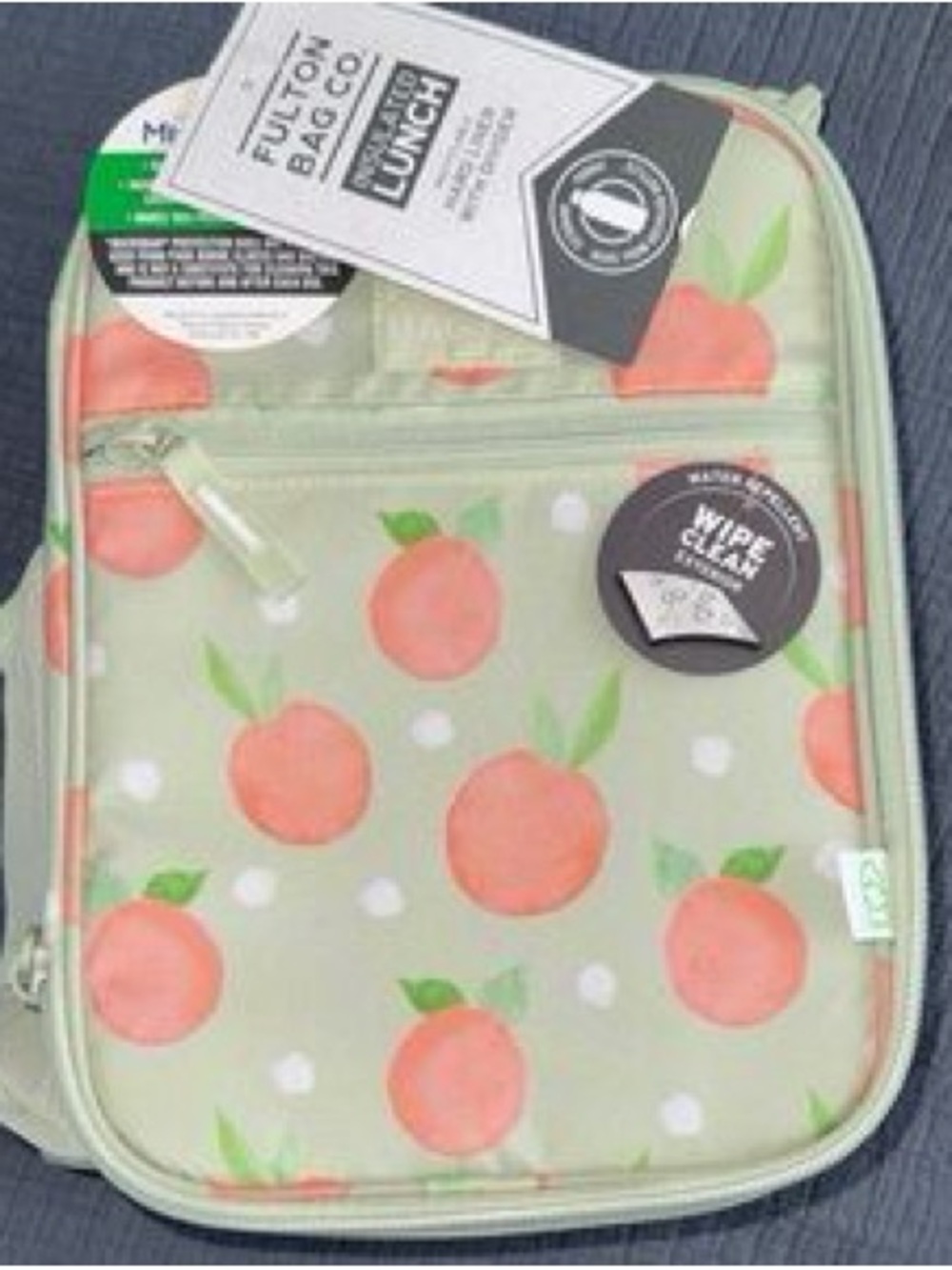 Peach Print Lunch Bag Cooler - Picture 2 of 3